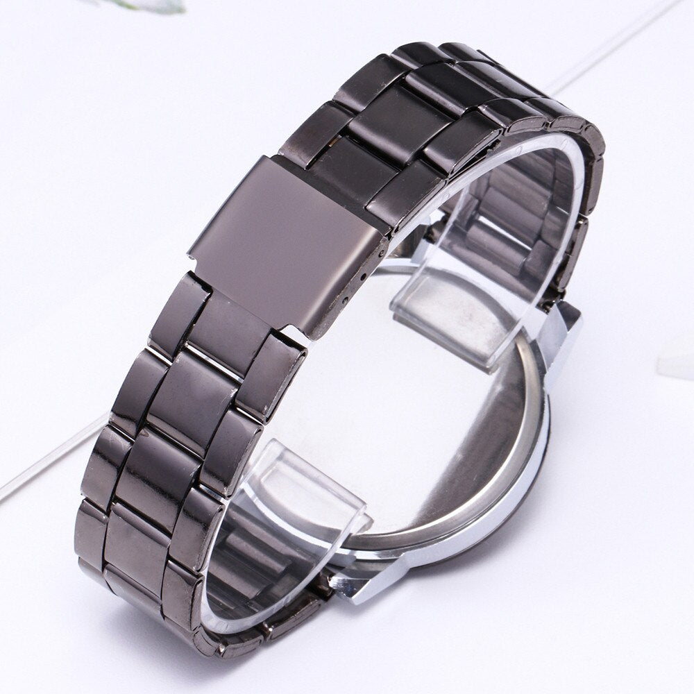 Couple Watch Men Watch Women Stainless Steel Pair Watches Clock