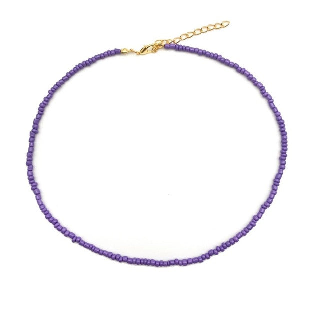 Simple Seed Beads Strand Necklace
