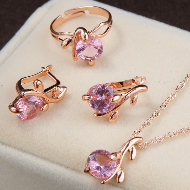 african bridal gold color necklace earrings Ring  jewellery set