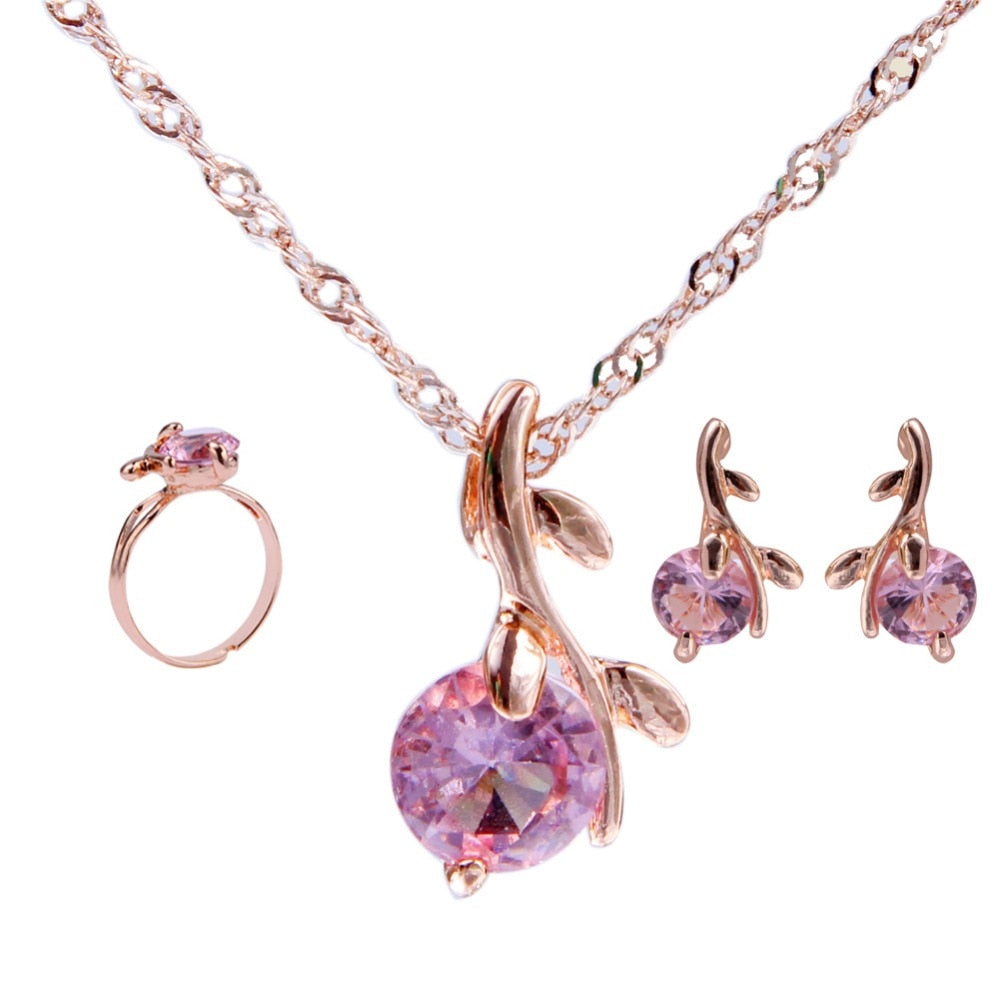 african bridal gold color necklace earrings Ring  jewellery set
