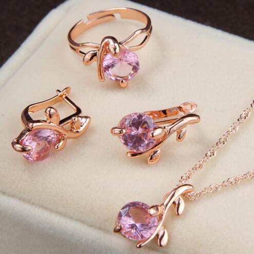african bridal gold color necklace earrings Ring  jewellery set