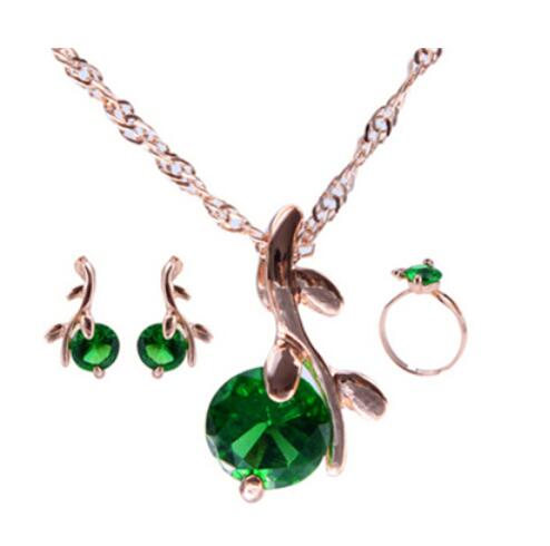 african bridal gold color necklace earrings Ring  jewellery set