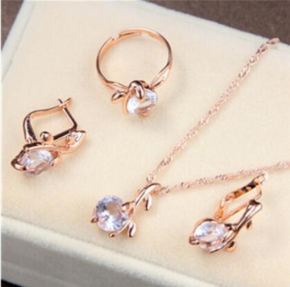 african bridal gold color necklace earrings Ring  jewellery set