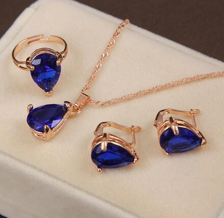 african bridal gold color necklace earrings Ring  jewellery set