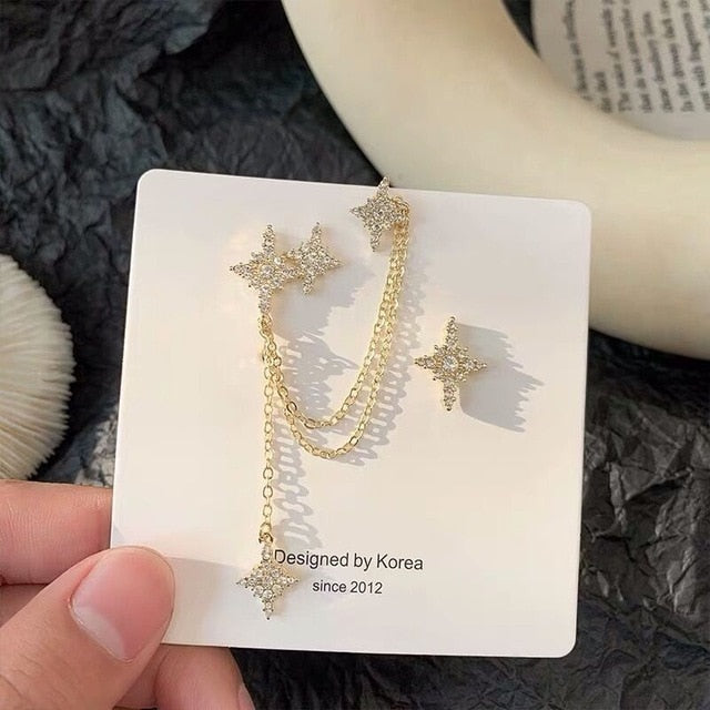 New Angel wings Rhinestone Hanging Dangle  Stud Earrings
