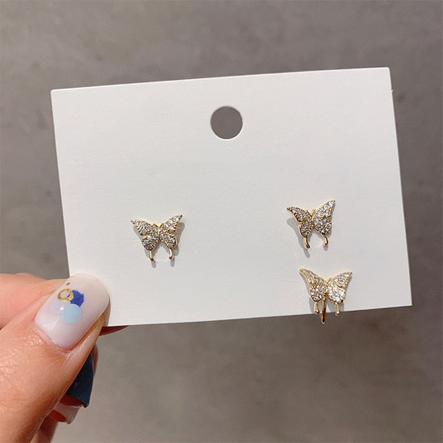 New Angel wings Rhinestone Hanging Dangle  Stud Earrings