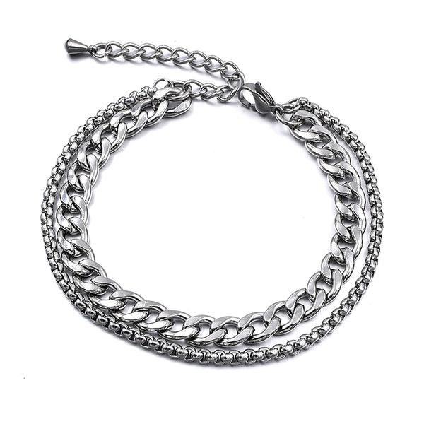 Tobillera de playa de acero inoxidable color plata para mujer