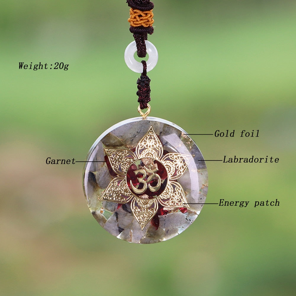 Orgone Pendant-  Garnet Necklace