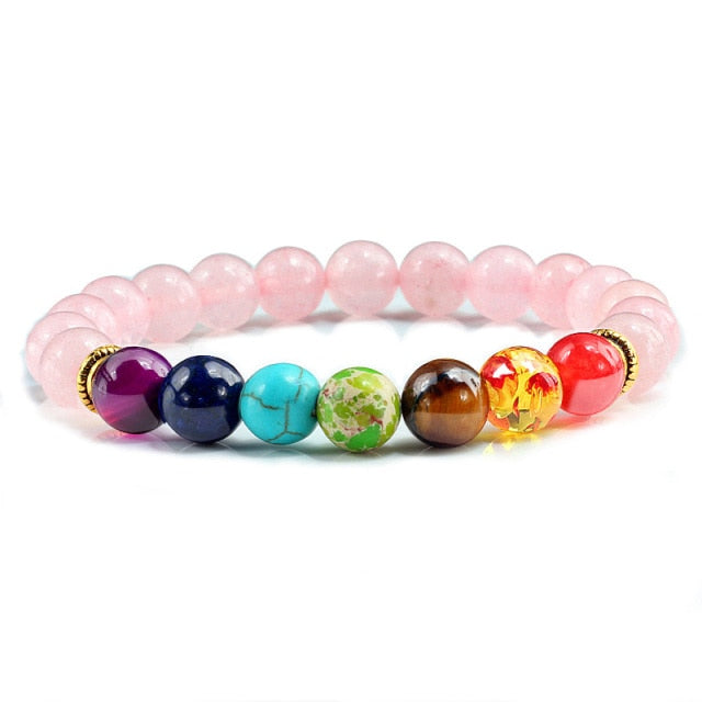 Multicolor  7 Chakra  Balance Beads Bracelet