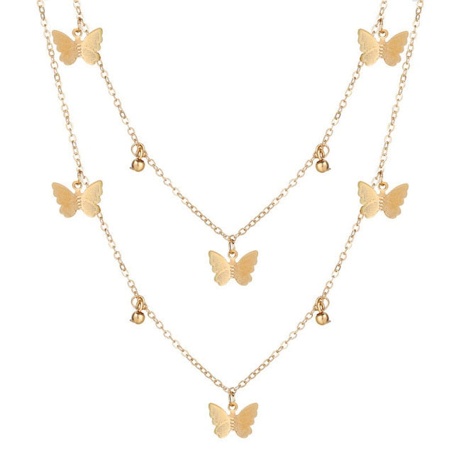 Fashion Multi Layer Lock Portrait Pendants Necklaces