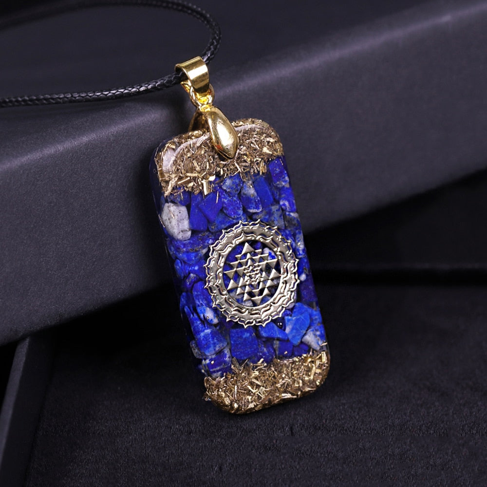 Orgonite  Pendant -Lapis Lazuli Reiki  Necklace