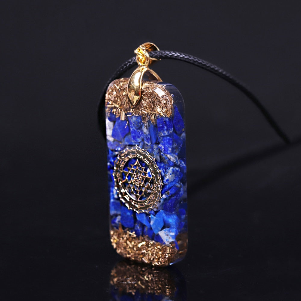 Orgonite  Pendant -Lapis Lazuli Reiki  Necklace