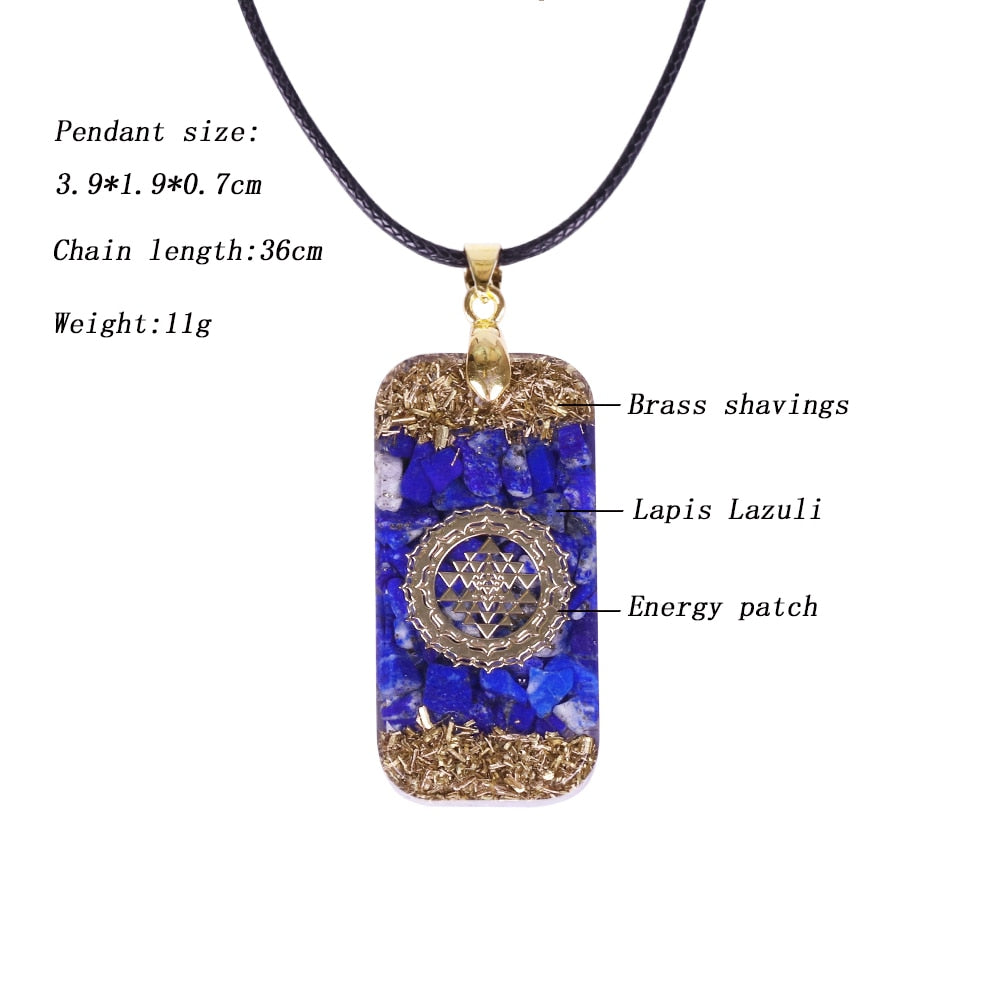 Orgonite  Pendant -Lapis Lazuli Reiki  Necklace