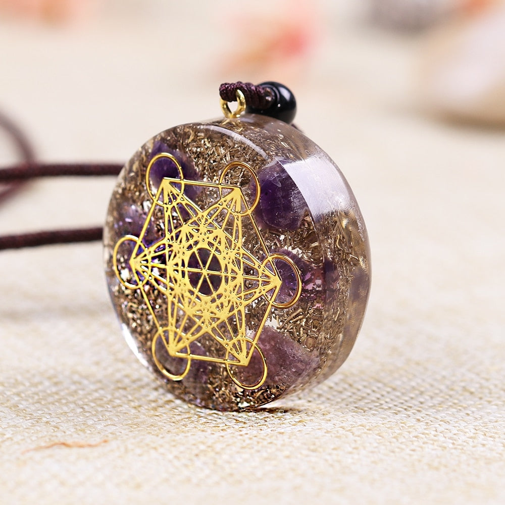 Orgonite   Cosmic Center Sign Pendant