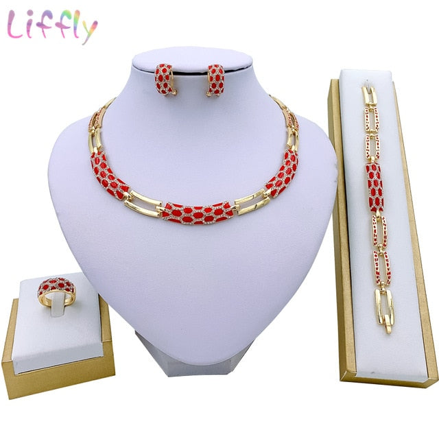 Luxury Bridal Nigerian Wedding African Beads Jewelry Set