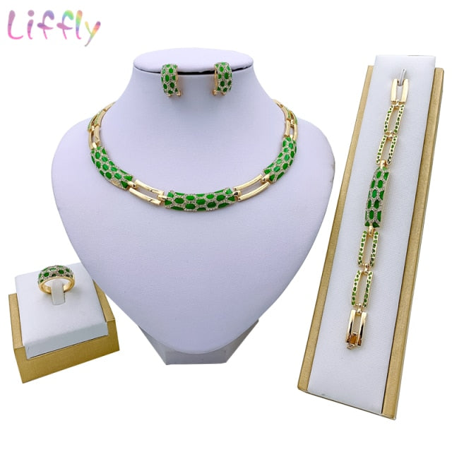 Luxury Bridal Nigerian Wedding African Beads Jewelry Set