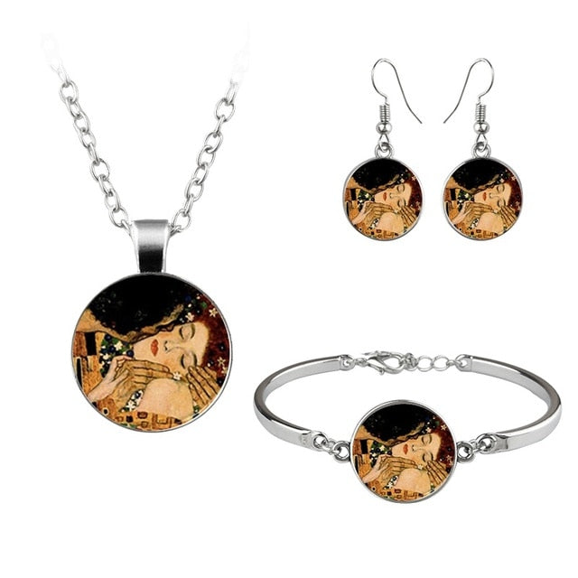 Van Gogh Gustav Klimt Painting Jewelry Sets
