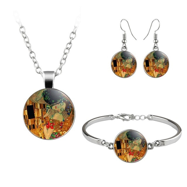 Van Gogh Gustav Klimt Painting Jewelry Sets