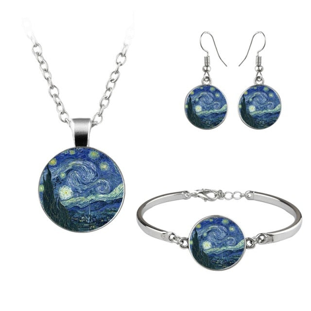 Van Gogh Gustav Klimt Painting Jewelry Sets