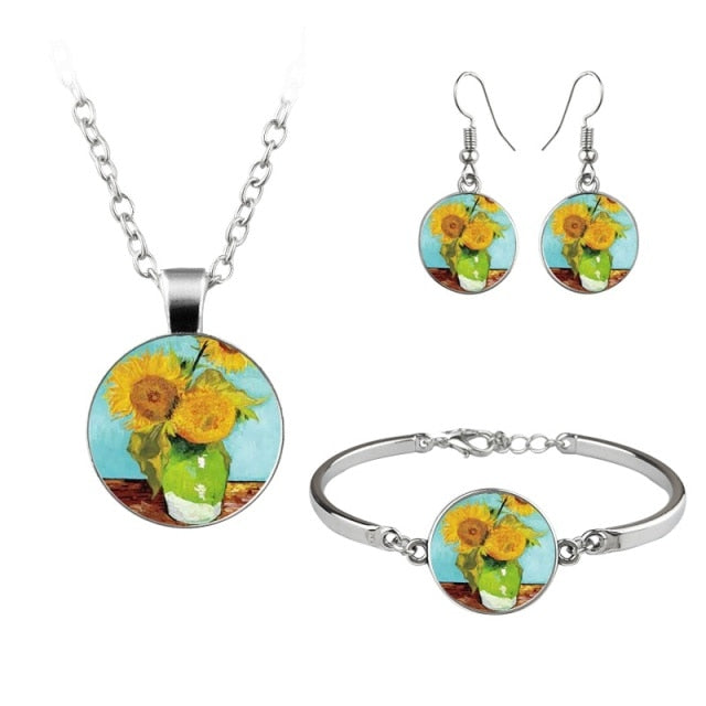 Van Gogh Gustav Klimt Painting Jewelry Sets