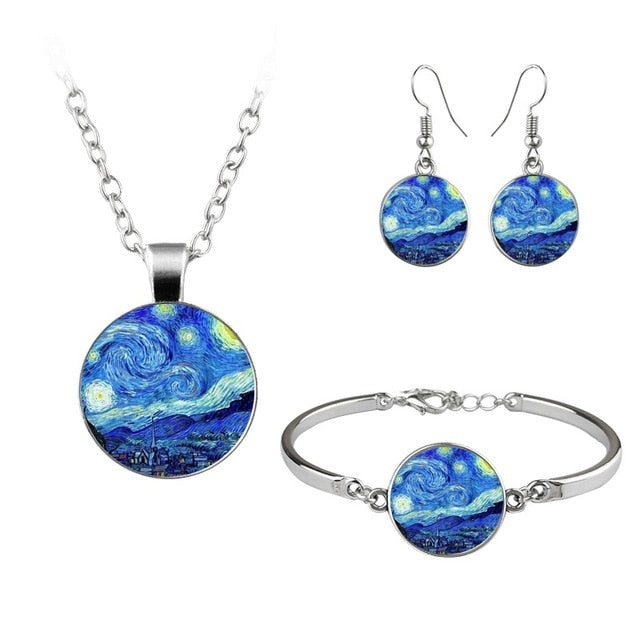 Van Gogh Gustav Klimt Painting Jewelry Sets