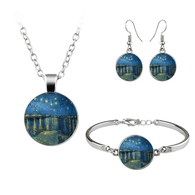 Van Gogh Gustav Klimt Painting Jewelry Sets