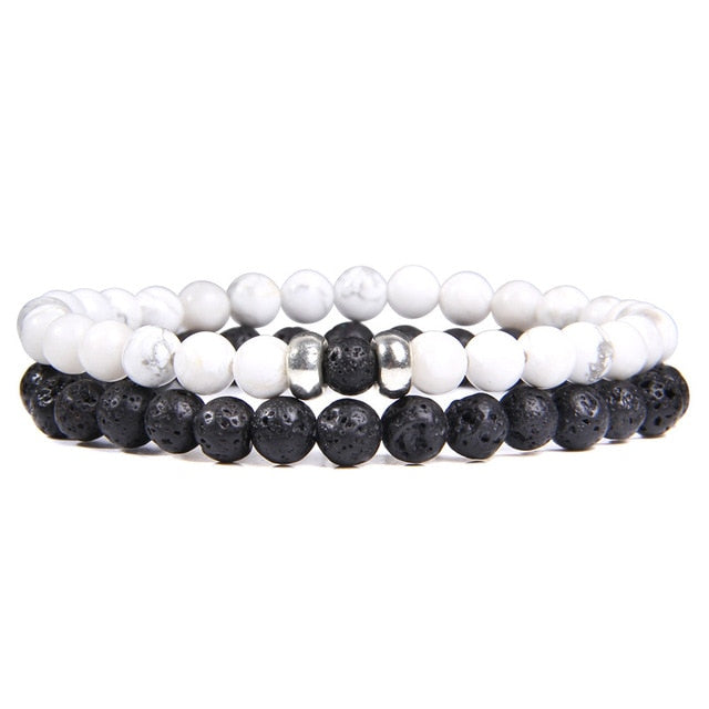 male Black Lava Stone Beads bracelet