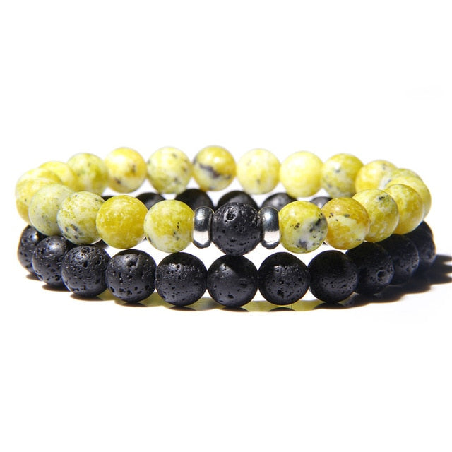 male Black Lava Stone Beads bracelet