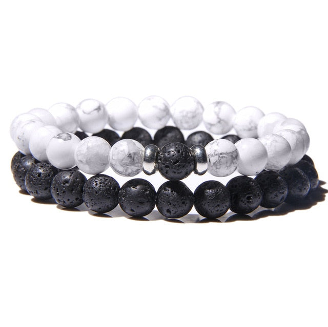 male Black Lava Stone Beads bracelet