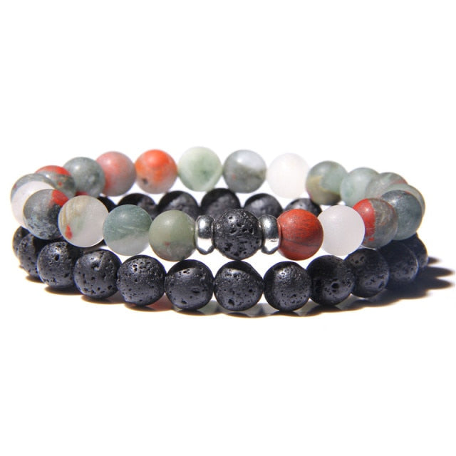 male Black Lava Stone Beads bracelet