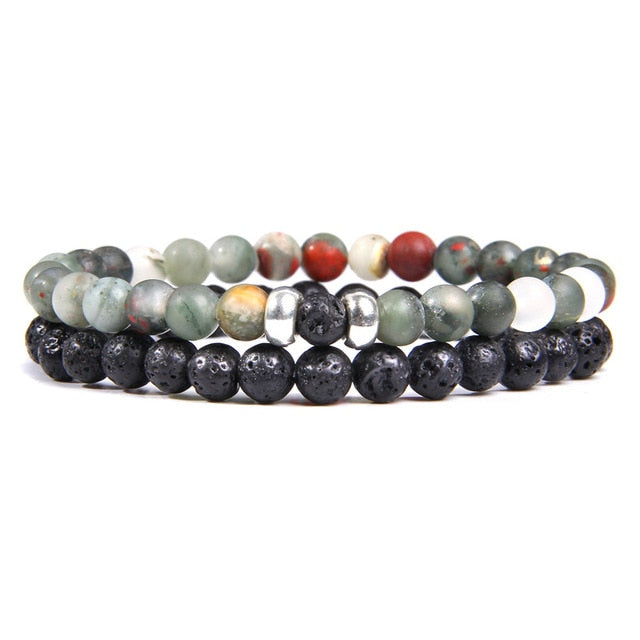 male Black Lava Stone Beads bracelet
