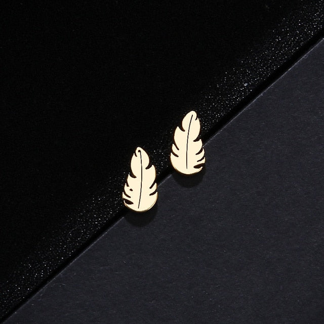 Feather Shape Necklace Bracelet Earring Lover's Sets For Women