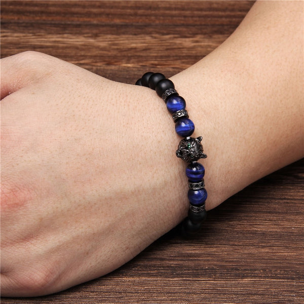 Natural Black Lava Stone Bracelets Brave Tiger Eye Bracelets