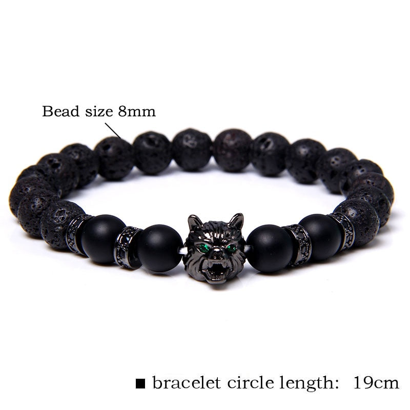 Natural Black Lava Stone Bracelets Brave Tiger Eye Bracelets
