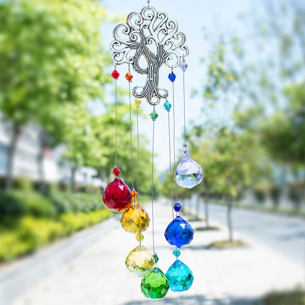 Crystal Suncatcher Chakra Colors Balls Prism