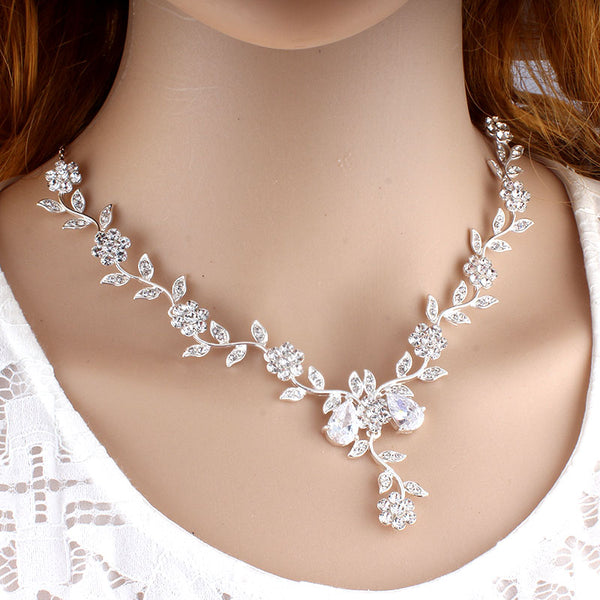 African   Wedding Jewelry Bridal Necklace Earrings Set