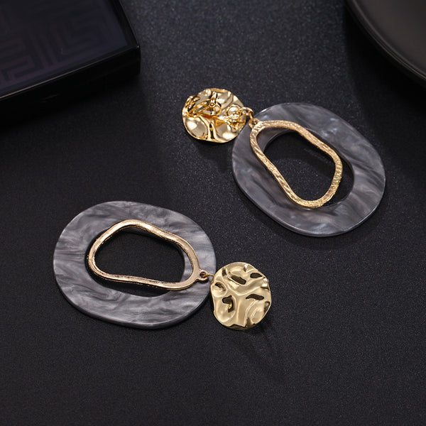 Pendientes de clip con diseño geométrico de acrílico para mujer