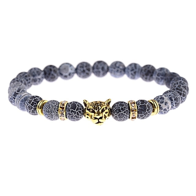 Trendy White Turquoises Stone Charm Bracelet Men
