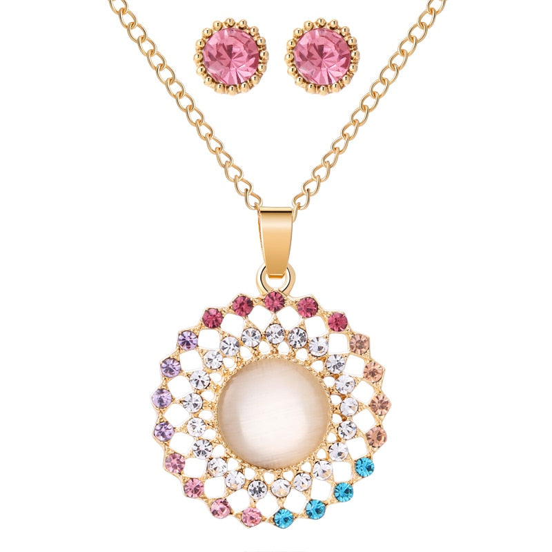 New Design Round OPal Jewelry Sets