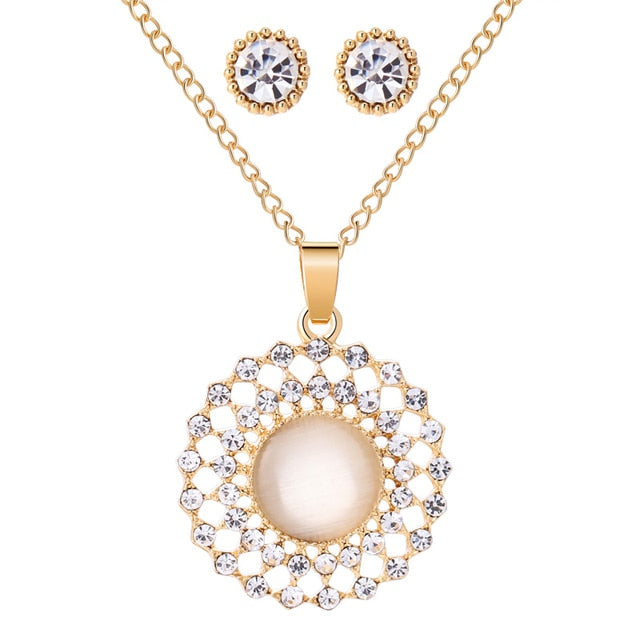 New Design Round OPal Jewelry Sets