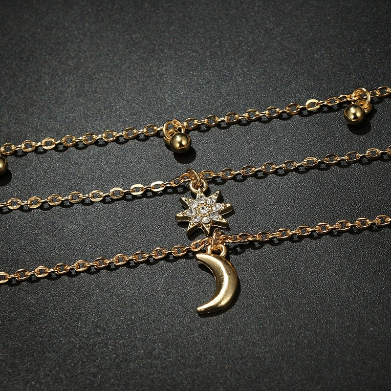 Multi Layered Moon Women Necklace