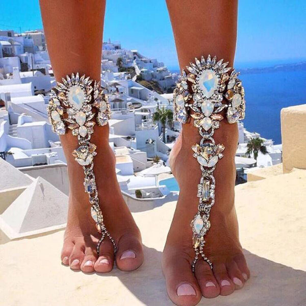 Tobillera de cristal estilo bohemio para vacaciones en la playa en Australia