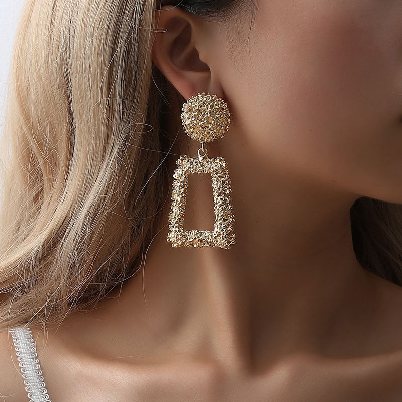 Big Earrings Exaggerated Matte Stud Earrings For Women
