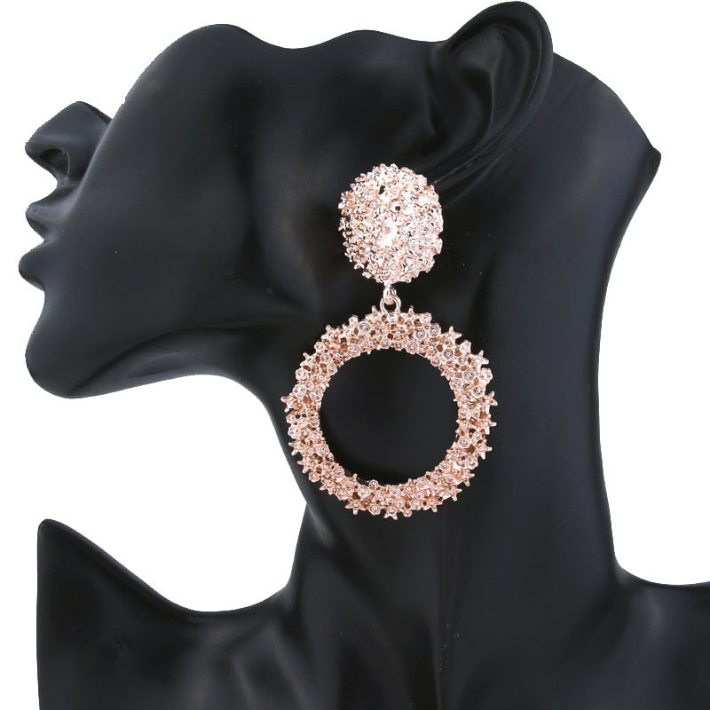 Big Earrings Exaggerated Matte Stud Earrings For Women
