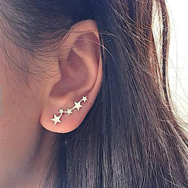 Tiny Star Moon Stud Earrings For Women