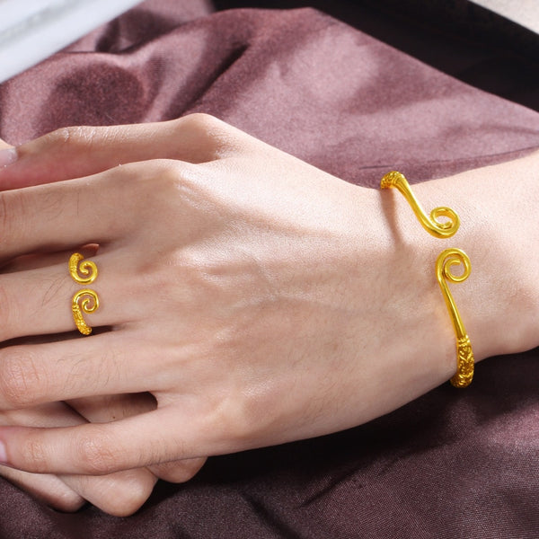 Brazalete con anillo abierto del Rey Mono Nube Auspicioso con diseños de personalidad de moda