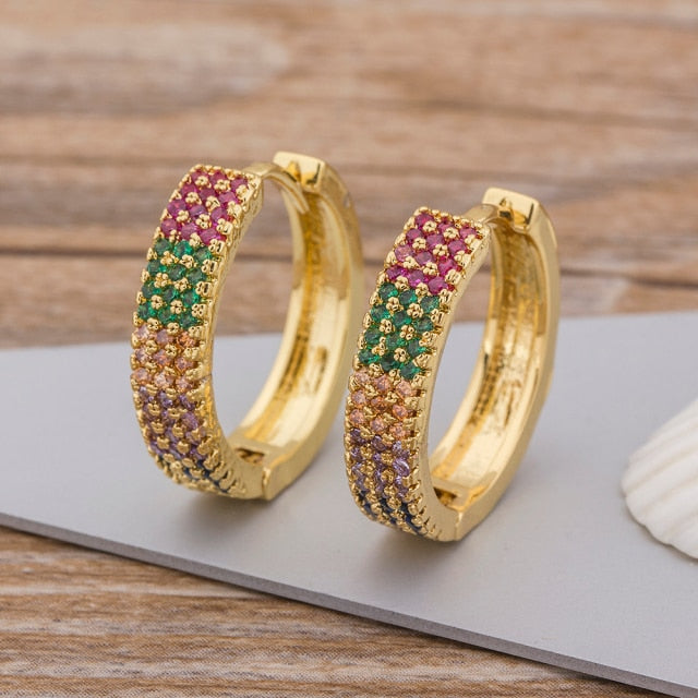 Luxury Female Crystal Zircon Stone Earrings