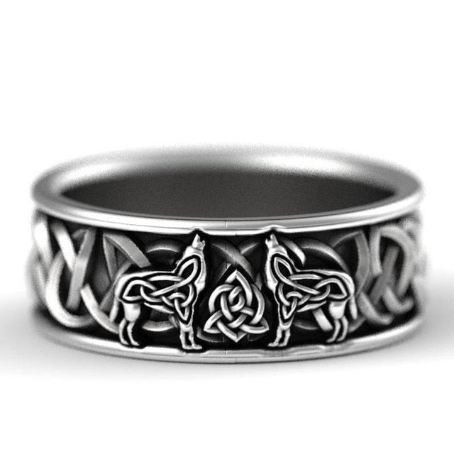 Viking Nordic Mythology Giant Wolf Men Ring