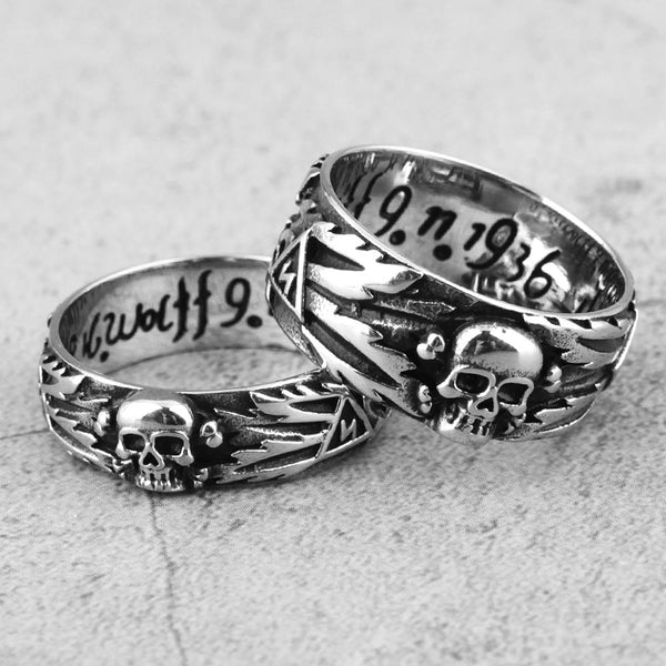 Anillos de acero inoxidable con calavera de diablo dominante para hombre