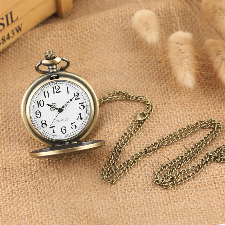 Elegance Flowers Bronze Hollow Hunter Pocket Watch